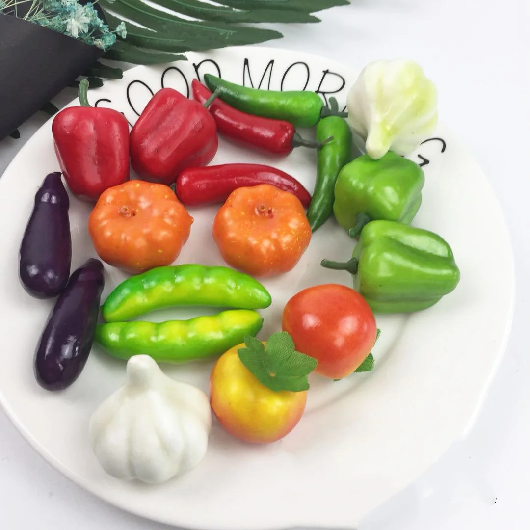 10Pcs/lot Kitchen Toys Foam Mini Simulation Artificial Fruits and Vegetables for Children Pretend Play Toys Miniature Food Toys 2