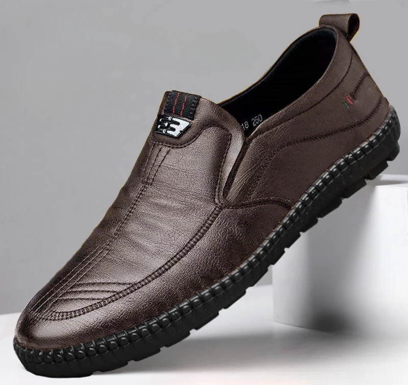 Spring Autumn New Men's Leather Shoes Business soft soled casual footwear Fashion versatile flat Comfortable light male shoes