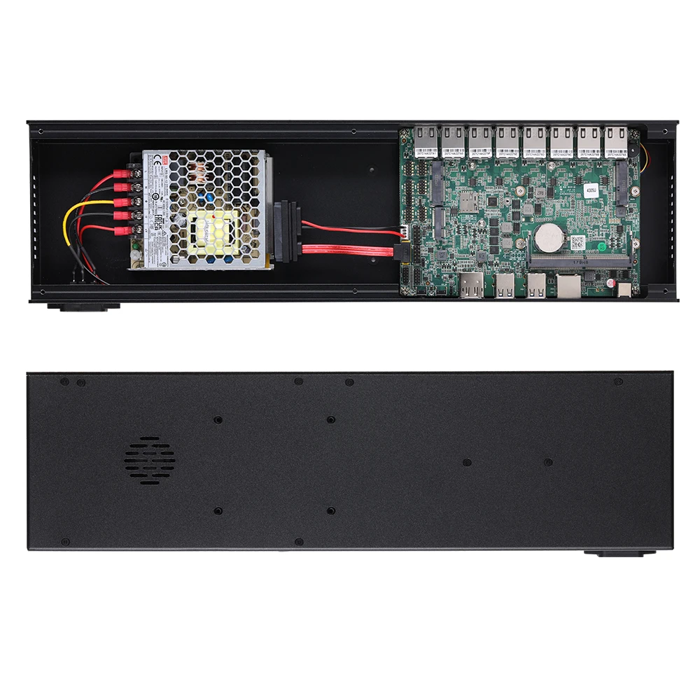 1U Rack Qotom DIY Powerful Soft Router Firewall Core i3-10110U/ i5-10210U/ i7-10710U 8x I226V 2.5G LAN 3