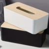 1pc Luxurious Bamboo Rectangular Tissue Box Cover - Waterproof, Elegant Holder for Disposable Paper Facial Tissues - Perfect for 1