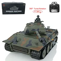2.4Ghz HENG LONG 1/16 7.0 Plastic German Panther V RTR RC Tank 3819 360° Turret Rotation BB Pellets Smoke Units Infrared TH17286 2