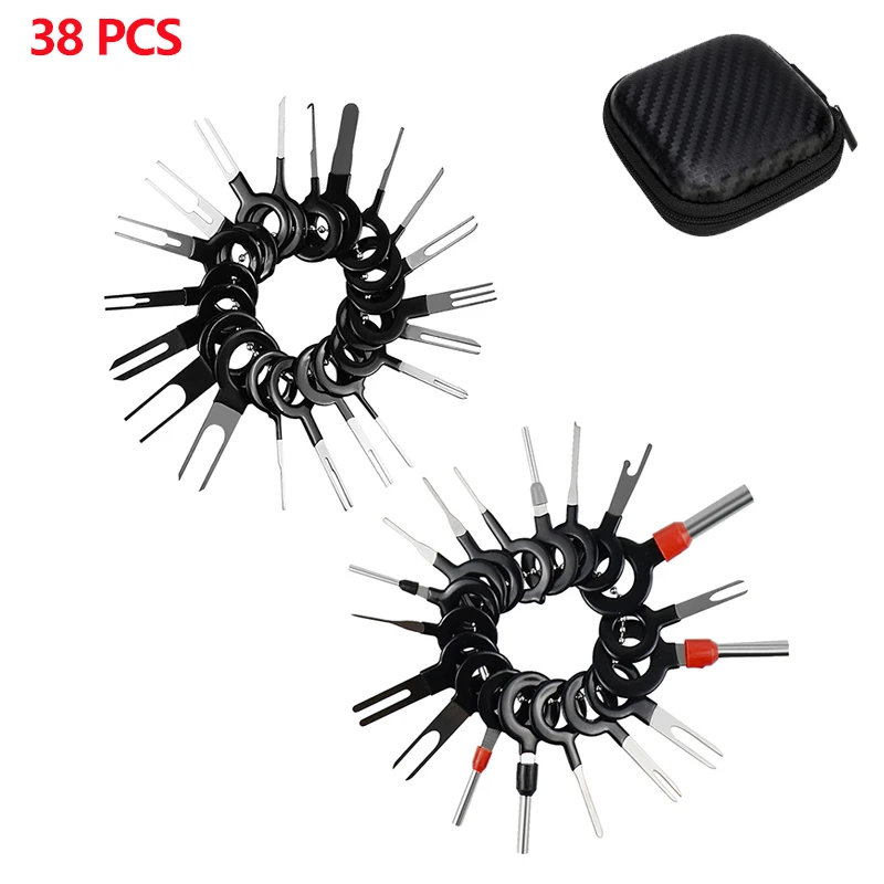 Car Terminal Tools 38Pcs Car Terminal Removal Wire Plug Connector Lugs Extractor Puller for Automobiles Repair