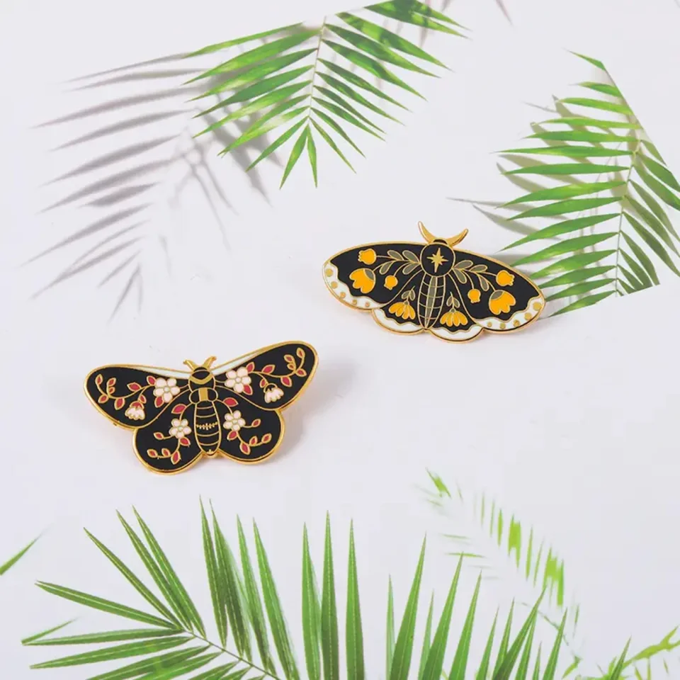 Vibrant Butterfly Moth Enamel Pin Unique Accessory