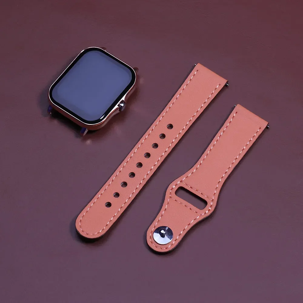 Elegant Leather Watch Strap Bracelet - 20mm/22mm