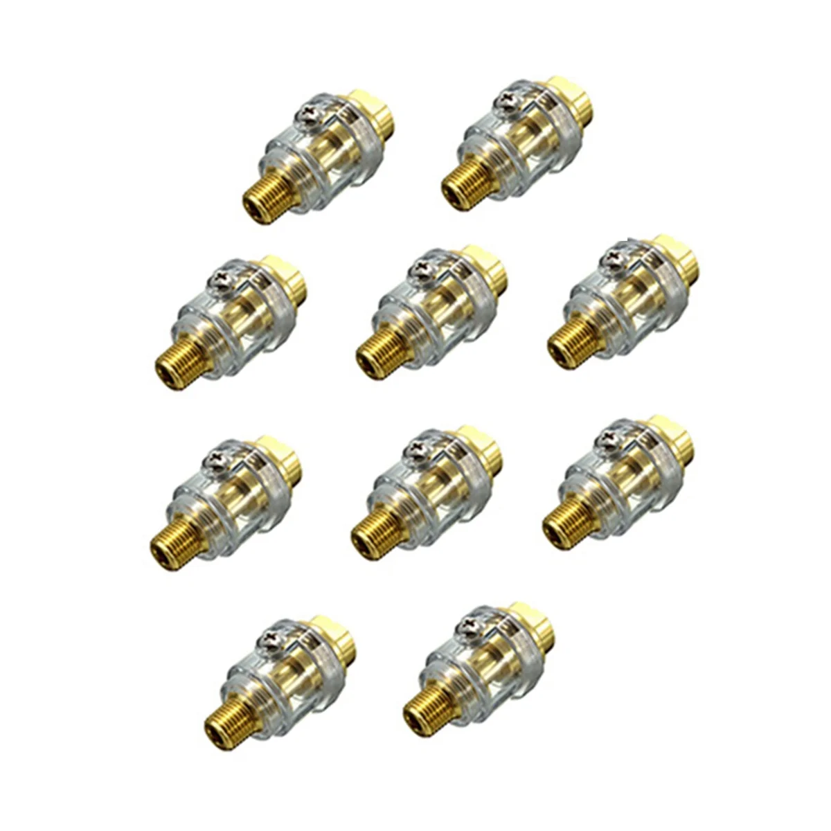 

10Pcs Mini Oiler Pneumatic Tool Accessories- 1/4inch NPT Oiler Oil Lubricator for Air Compression Air Tool Oiler -Yellow