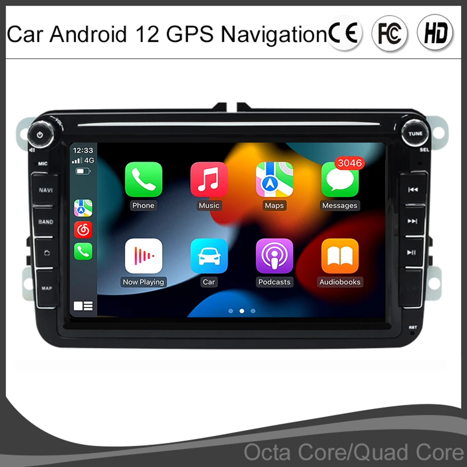 

8-дюймовый Android 12 стерео плеер автомобильное радио для VW Polo Golf Jetta Tiguan Touran Passat мультимедийная Навигационная Система головное устройство BT