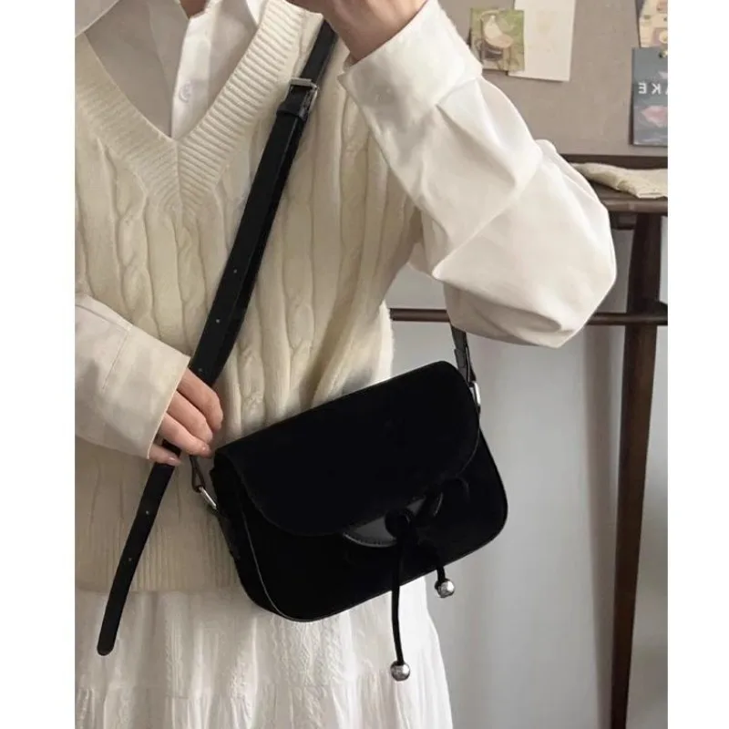 Xiuya Brown Vintage Shoulder Bag for Women Simple Fashion Casual Square Korean Fashion Handbag Luxury Elegant New Aesthetic Bags