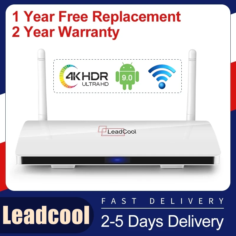Leadcool IP TV приставка Amlogic S905W 2 4 ГГц Wifi 4K HDR Smart Android 9 0 Доставка из Франции Европа Ip tv