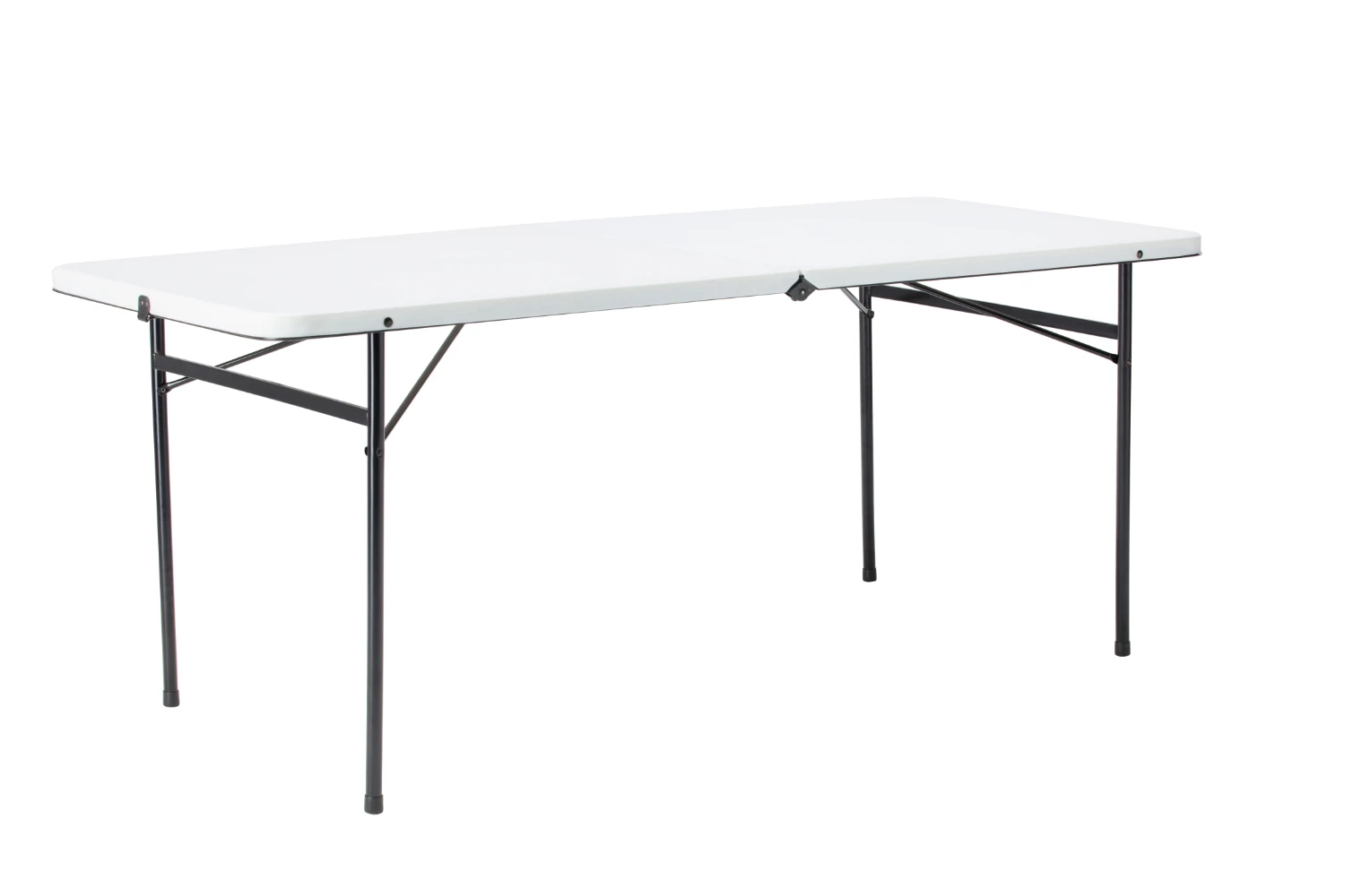 6 Foot Bifold Plastic Folding Table, White Picnic Table Camping Table Set Camping Table