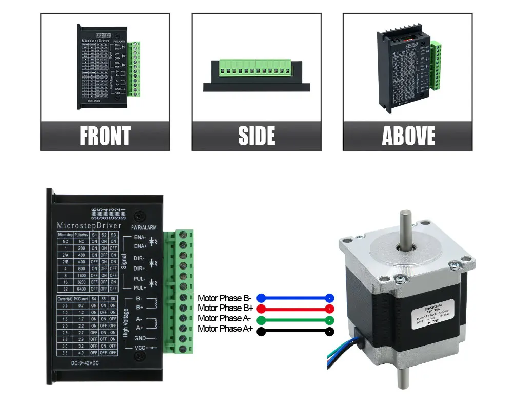 Description Picture 5 of item1 2 3 4 5pcs Stepper Motor Driver TB6600 42/57 Type NEMA 17 23 0.5-3.5A Stepping Controller for 3D Printer CNC Router