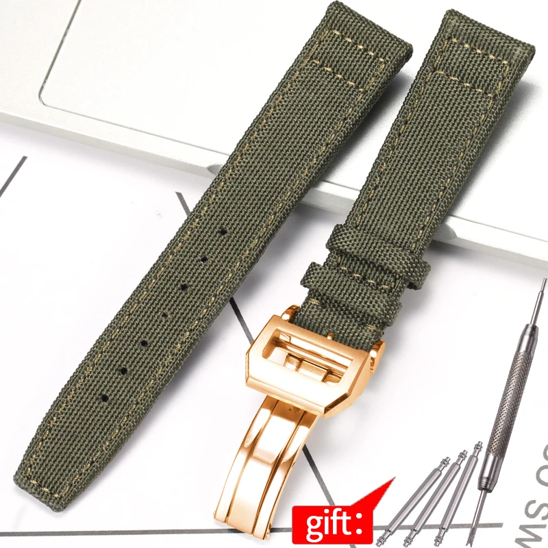 thumbnail image 1 of Accesorios para relojes Correa de lona para reloj IWC PILOT Portugal Portugieser IW3777 Correa de tela para reloj 20 21 22 mm Correa de piel de nailon, 1 of 5