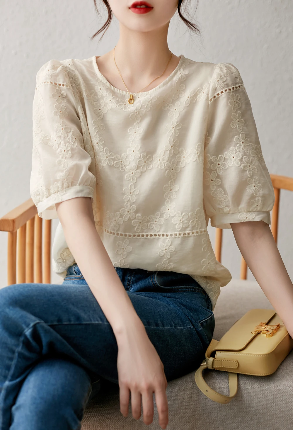 

Модная элегантная женская рубашка во французском стиле, женская блузка на весну и лето, топы с коротким рукавом, blusa mujer