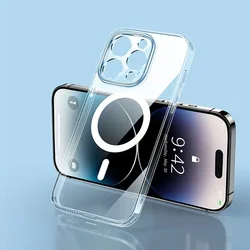 Enhanced Translucent Silicone Magsafe Case with Magnetic Wireless Charging for iPhone 12 Pro (Clear)
