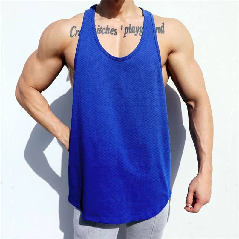 

Summer Body Shaping Sleeveless Mesh Shirt Quickly-dry Singlet Men's Bodybuilding Fitness Leisure Sports Vest 7 Colors