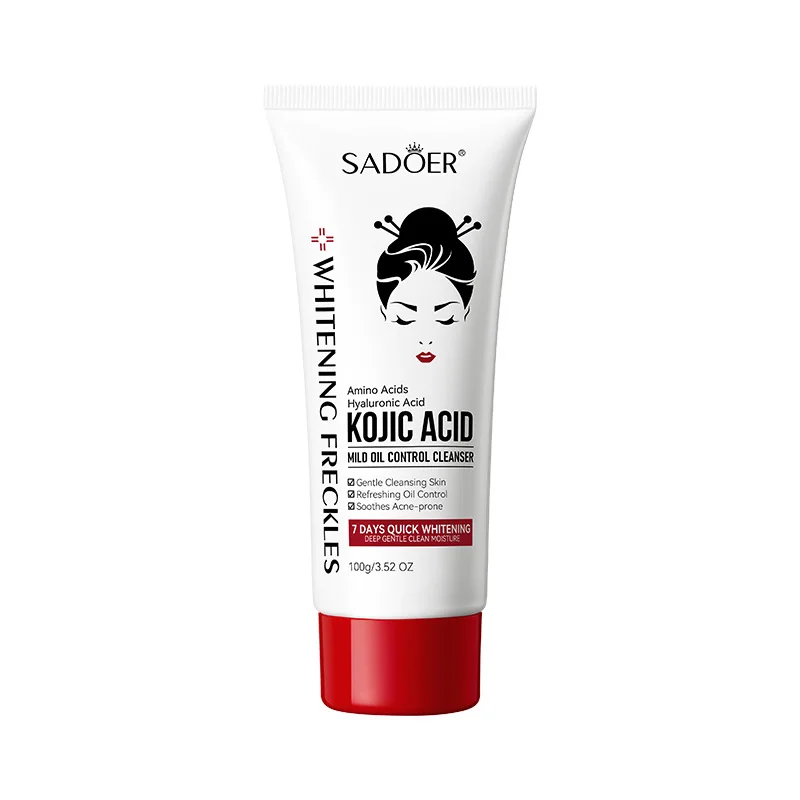 SADOER Kojic Acid Facial Cleanser Face Wash Foam Facial Cleansing Mossee Moisturizing Brightening Facial Skin Care Products