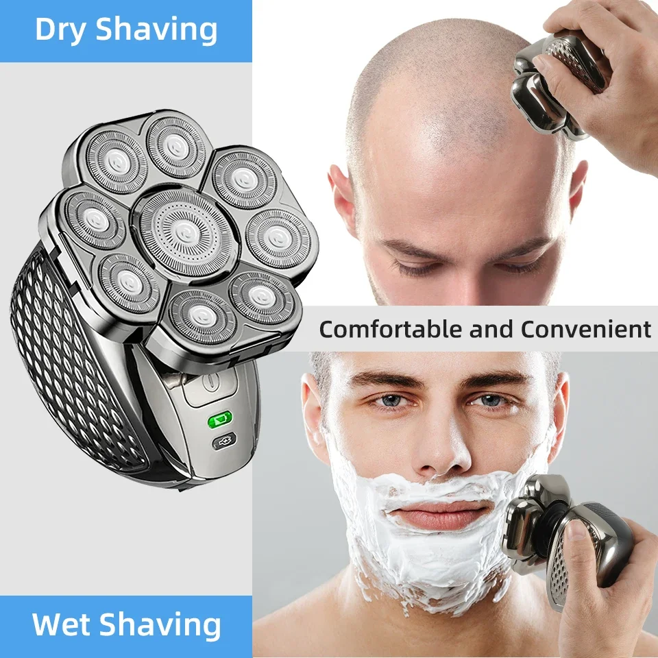 Kaal Hoofd Elektrisch Scheerapparaat Voor Heren 9 Messen Zwevend 6in1  Koppen Baard Neus Oor Haar Trimmer Tondeuse Oplaadbaar Scheermes -  AliExpress, image size:960x960
