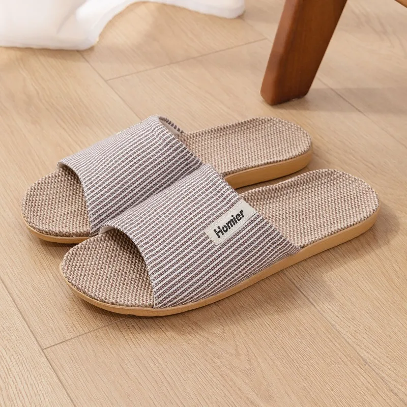 Soft Slippers,Summer Slippers,Men Shoes Linen Slippers Men's Indoor Home Silent Home Use Four Seasons Cotton Linen Slippers Ladies New Summer