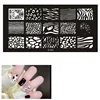 1PC Nail Stamping Plates Set DIY Decorations Nail Polish Glue Transparent Seal Printed Steel Plate Checkerboard Template Mold 4