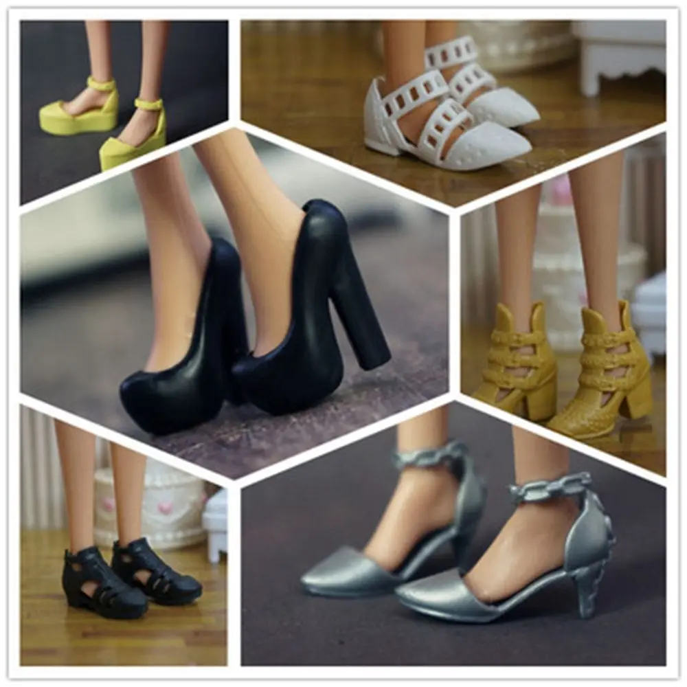 

1Pair Colorful Foot Length 2.2cm Female Fashion High Heels Shoes Doll Shoes Accessories 1/6 Dolls Boot