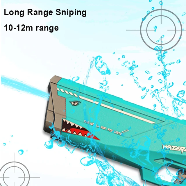 Roclub Automatic Electric Water Gun Toy Bursts Summer Play Watergun Toys 500ML Shark High Pressure Beach Toy Kids Water Fight 6