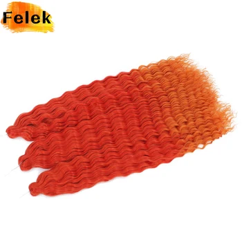 Red Orange Ariel Curl Braiding Hair Extensions 2Pcs/Lot Synthetic Crochet Braids 22 30Inch Water Wave Twist Hair Pink Afro Curls 1