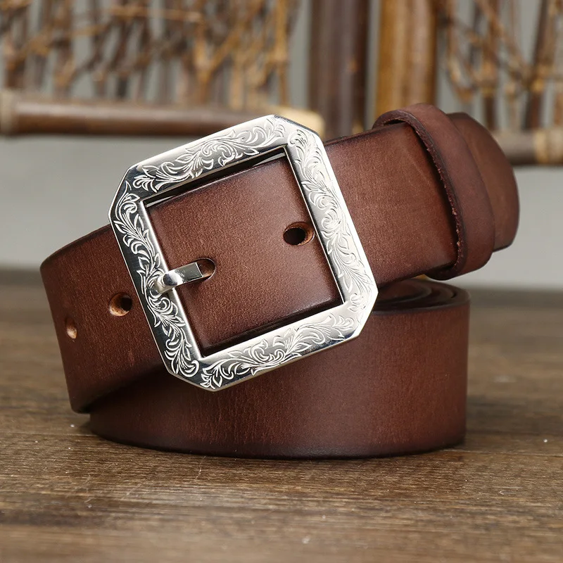 genuine-cattle-hide-leather-belt-men-retro-carved-stainless-steel-buckle-matte-belt-for-jeans-ceinture-mens-leather-belt-male