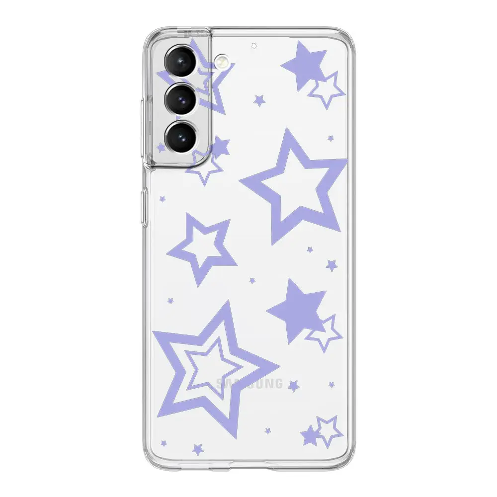 Soft Silicone Clear Phone Case with Stylish Stars Pattern