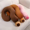 50cm Question Mark Plush Capybara Pillow Stuffed Brown Pink Cartoon Animal Head Neck Support Pillow Nap Plushie Gift 1