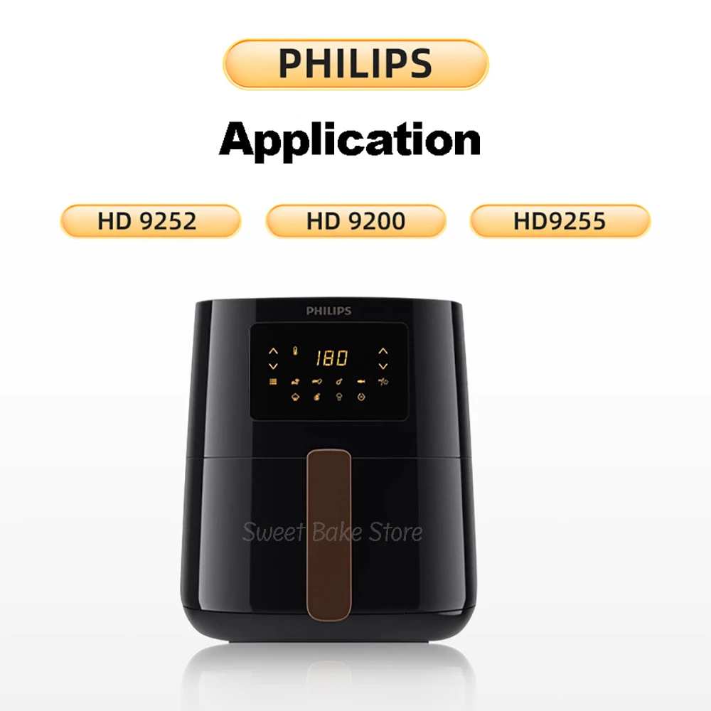 Air Fryer Accessories Air Fryer Liners 6Inch Reusable Square Air Fryer Silicone Liner Non-Stick Air Fryer Baking Basket Accessories For PHILIPS HD9252/HD9200/HD9255
