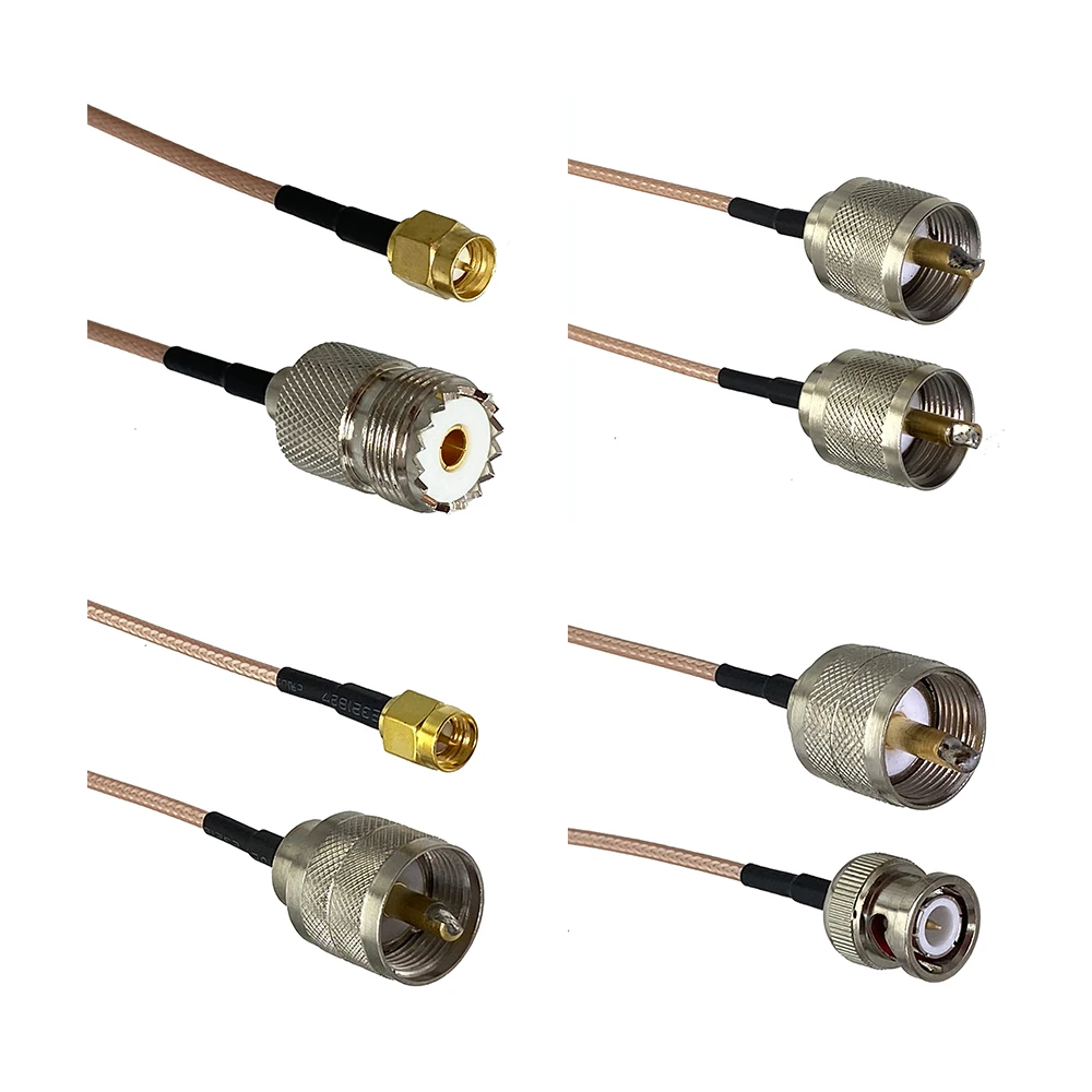 1 STÜCK RG58-KABEL UHF SO239-Buchse auf SMA-Stecker -Koaxial