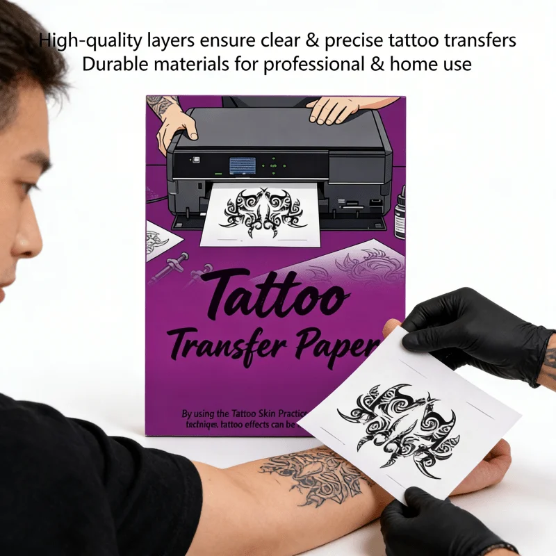 문신 전사지, 열전사지, 문신 템플릿 전사지, A4 사이즈, 4겹, 문서 인쇄용 사무용품