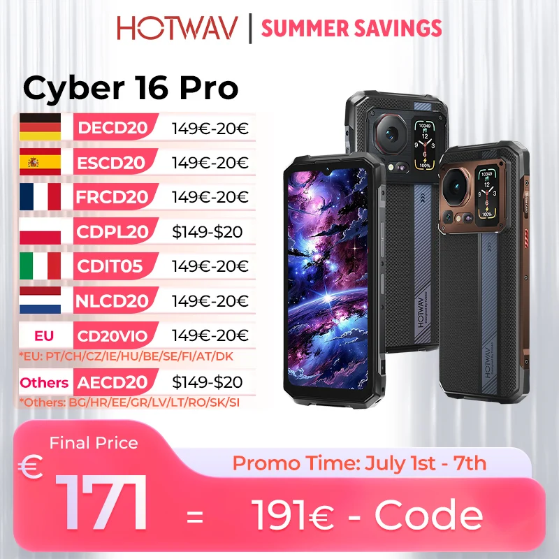 Smartfon HOTWAV Cyber 16 Pro z EU za $177.16 / ~688zł