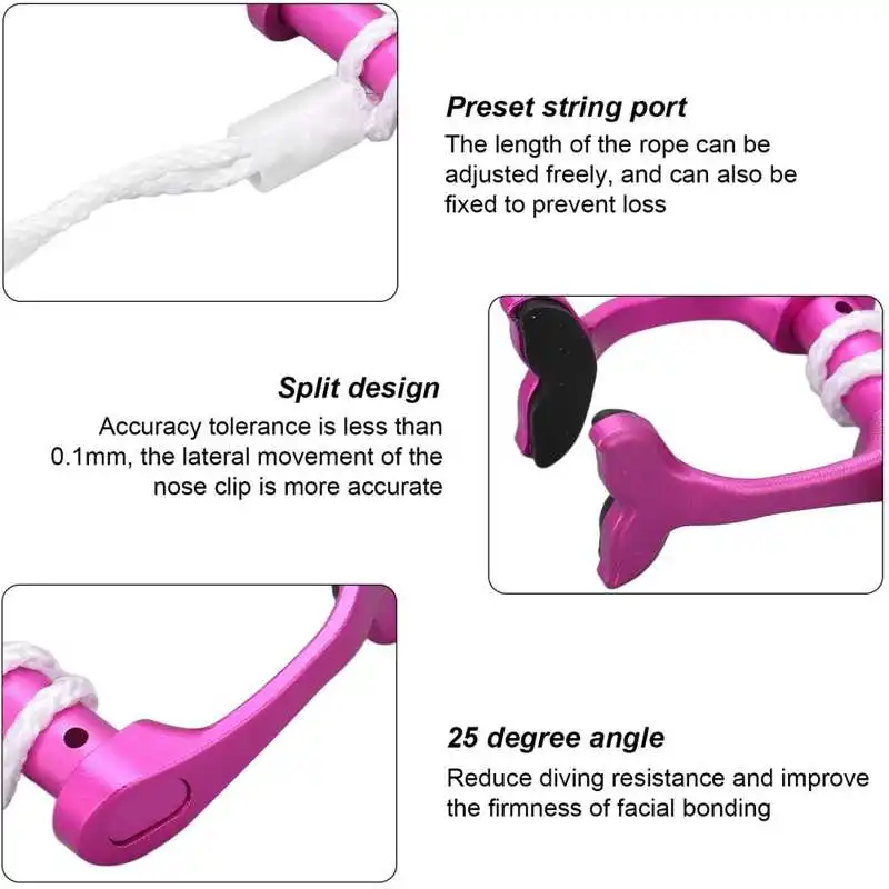 Freediving Nose Clip 25 Degree Angle Non Slip Swimming Nose Plug Adjustable for Diving Training Snorkeling Water Sports
