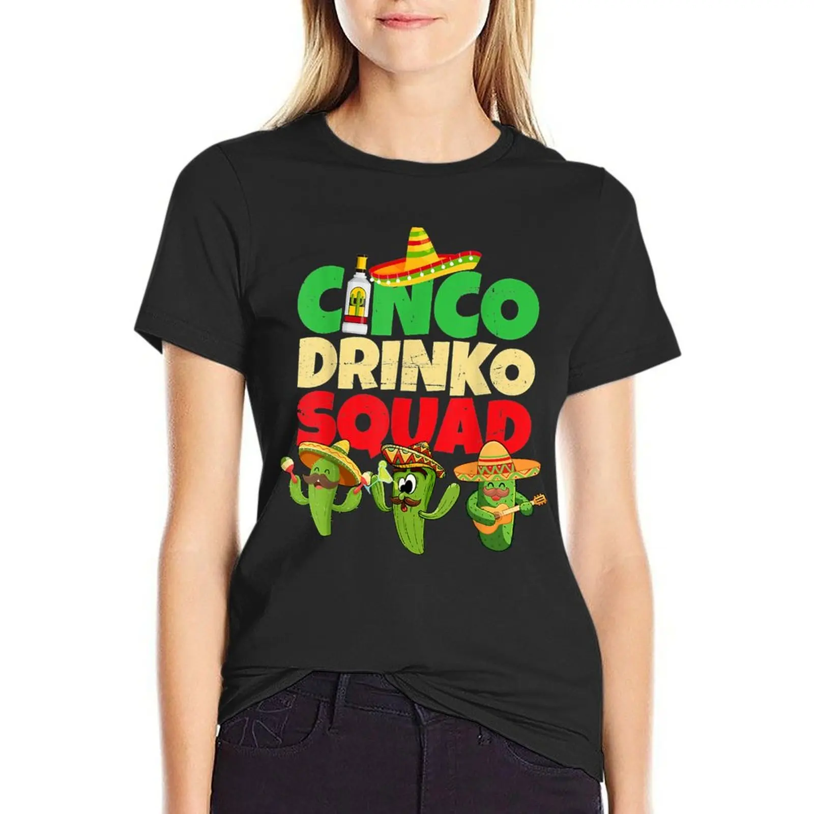 Cinco Drinko Squad Drinking Party Fiesta Funny Cinco de Mayo (3) T-Shirt vintage clothes female clothes for Women