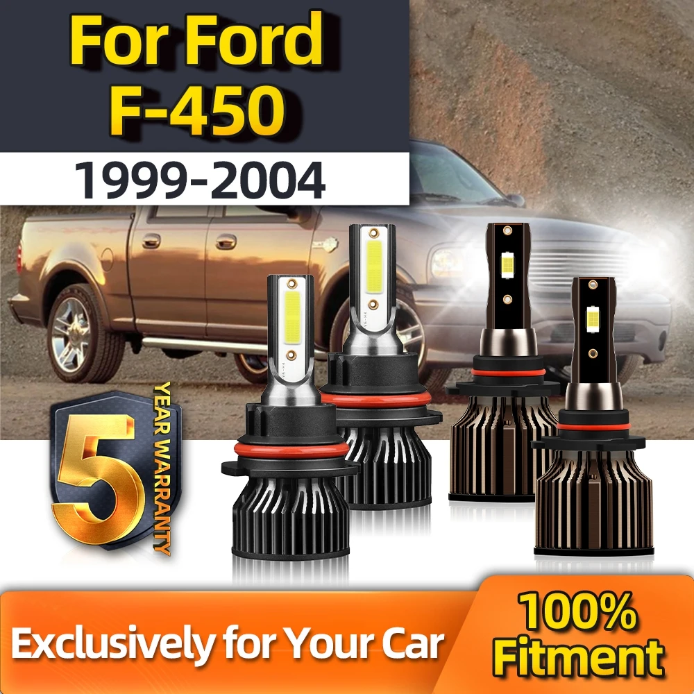 

Crossfox For Ford F-450 4PC 6000K LED Car Headlight Fog Lamp 9145 Bulbs Combo High Low 9007 For 1999 2000 2001 2002 2003 2004