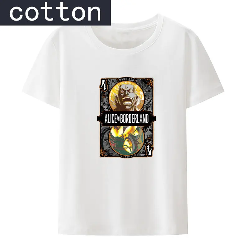 

Alice in Borderland Man Short Sleeve T-shirt Humor Cool Print Short-sleev Hipster Koszulki Casual Roupas Masculinas Camisa Loose