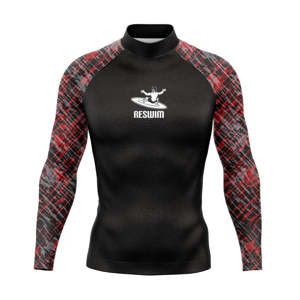Men's Surfing Beach T-Shirts Swimsuit Rash Guard Long Sleeve Surfing Tight Shirts Water Sports Beach UV Protection Swimwear