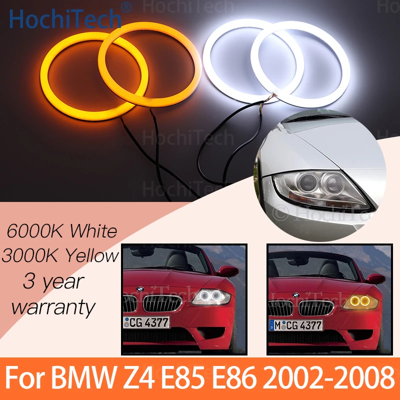 

1 Set White+yellow Cotton Light Angel Eyes Halo Ring Kits for BMW Z4 E85 E86 2002-2008
