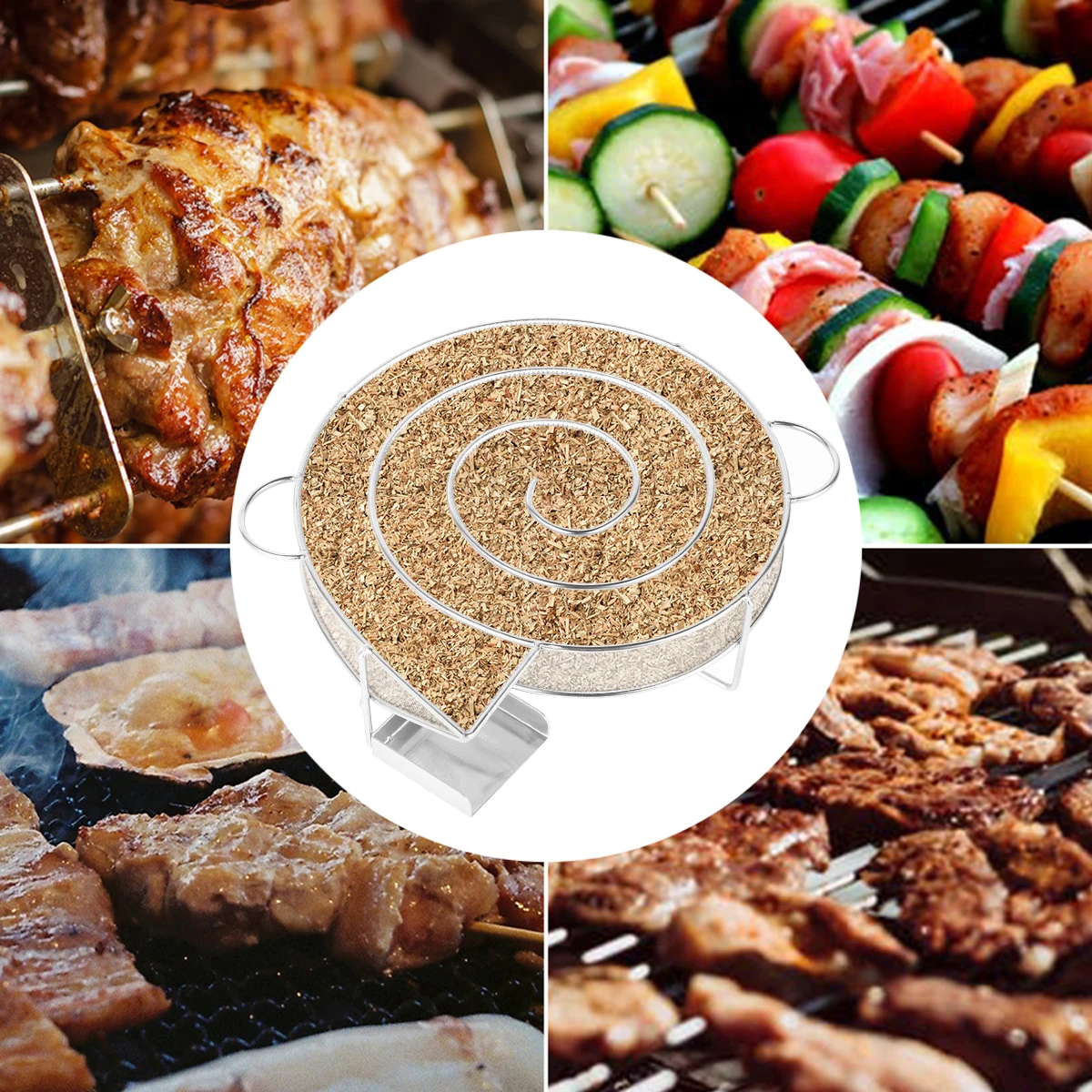 Cold Smoke Generator For BBQ Grill Or Smoker Wood Dust Hot And Cold Smoking Salmon Meat Burn Cooking Stainless Bbq Tools