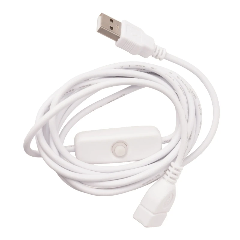 Sourcing Map 2x Cavo USB Con Interruttore On/Off, USB Maschio A Tipo C Maschio 1m Bianco, Per LED E Ventole