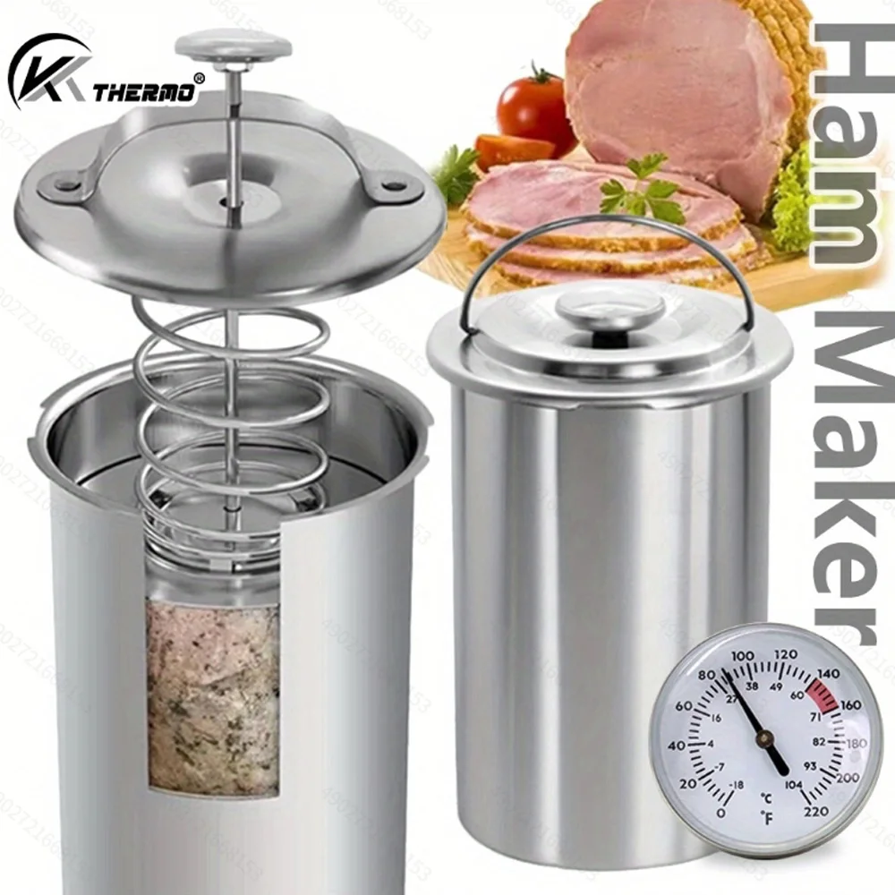 Steamed Meat Pot Stainless Steel Ham Press Maker Machine with Thermometer
