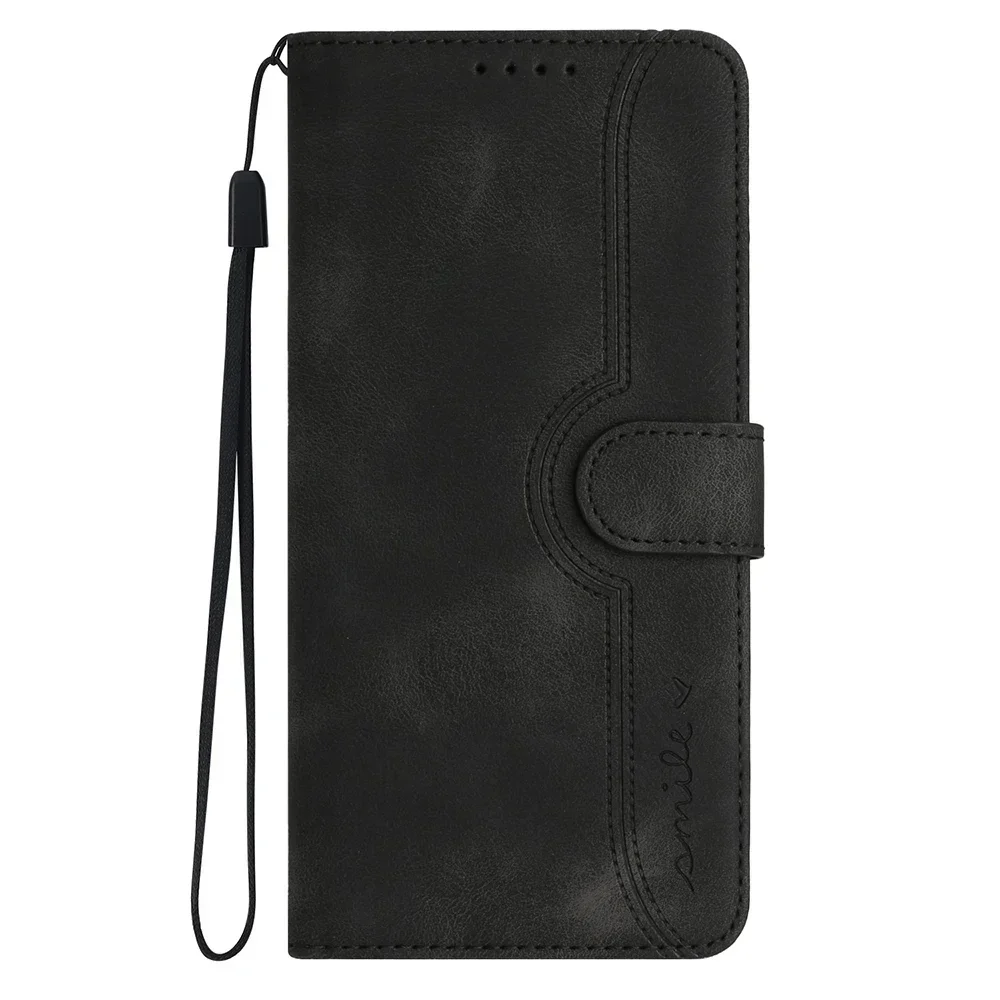 Leather Flip Wallet Phone Case with Card Slot & Book Strap