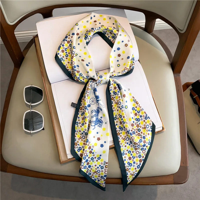 S1310261421c144448c3c50b82a9288d8y Fashion Headbands Silk Neck Scarves For Women Long Hairband Print Bag Scarfs Neckerchief Hair Ribbons Tie Scarf Ladies 14x145cm Mallzona