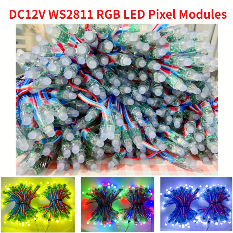 12mm Diffused Thin Digital RGB LED Pixels (Strand of 25)