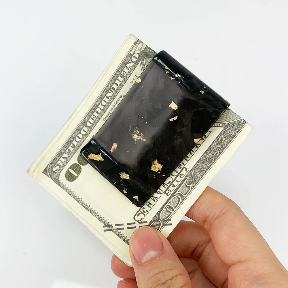Real Forged Red Gold Green Carbon Fiber Cash Money Clip Slim Credit Card Holder Daily Use