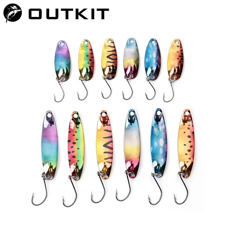 OUTKIT 1PCS Metal Spinner Spoon Trout Fishing Lure Hard Bait Sequins Noise  Paillette Artificial Bait Small Hard Sequins Spinner