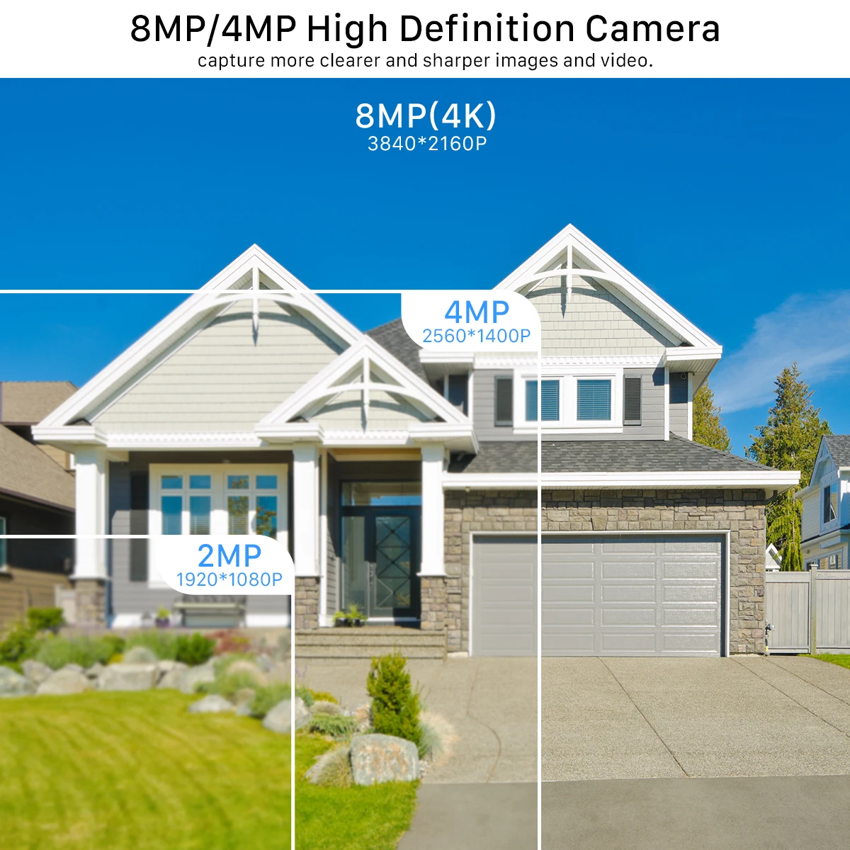 BESDER 8MP 4K IP Camera 2.8mm Wide Angle Camera Outdoor Security Camera Wired Cameras Bullet Camara CCTV Easy Remote View XMEye 2