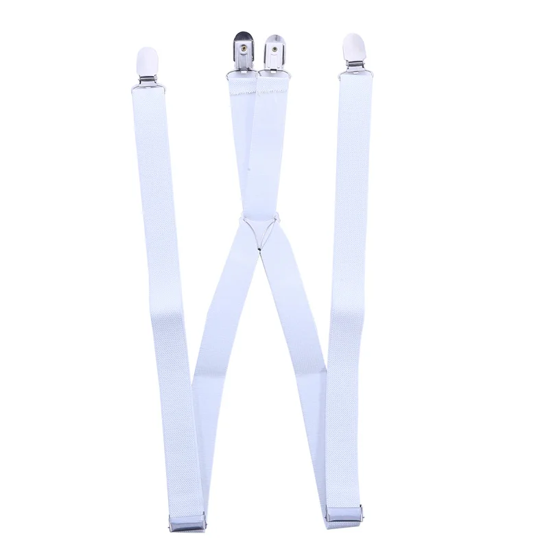 Suspenders Men Adjustable Elastic X Back Pants Women Suspender for Trousers 2.5CM Width 4 Clips Adjustable Elastic Back Braces