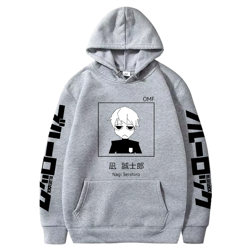 Harajuku Anime BLUE LOCK Nagi Seishiro Printed Hooded Men