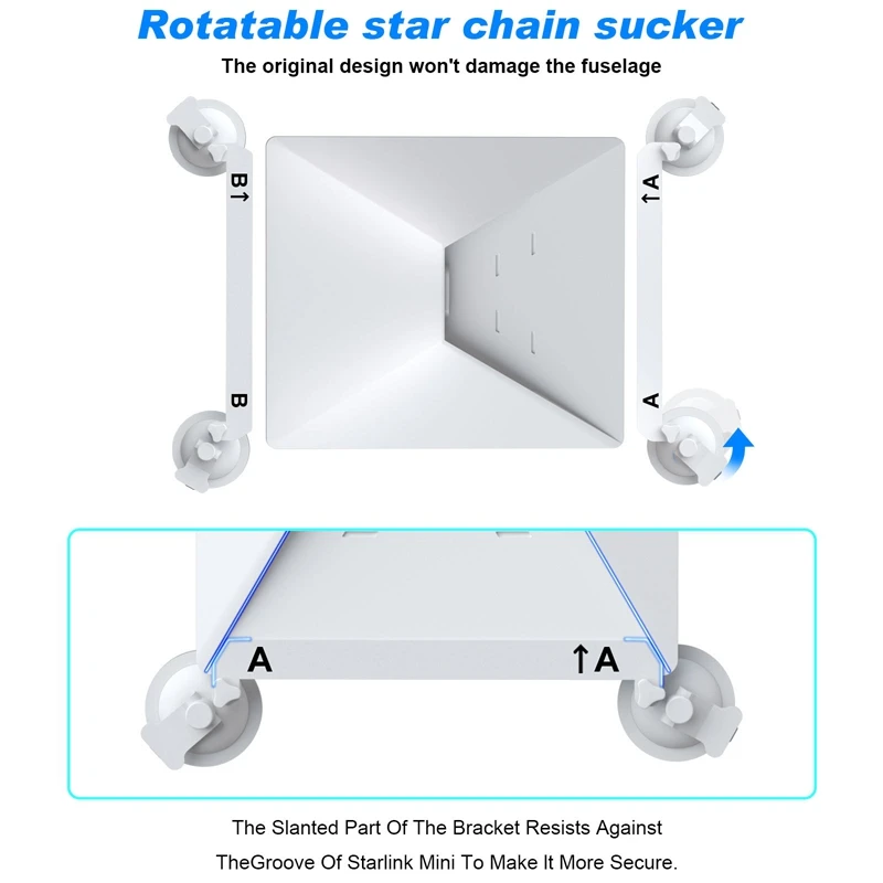 【Clearance Markdowns】 Starlink Mini Support for RV Yacht Car Sunroof/Front Window/Rear Metal Suction Cup Mount Bracket Kits Starlink Accessories.